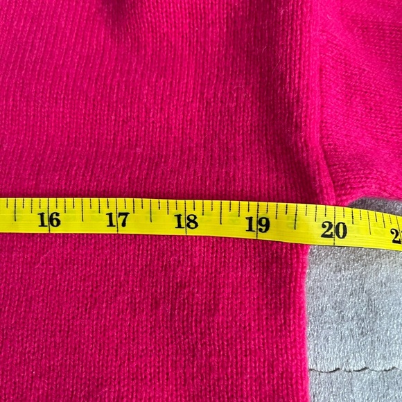 [XS]Ann Taylor Vibrant Pink Wool Nylon blend Sweater Shoulder Bows Pullover - Picture 4 of 7